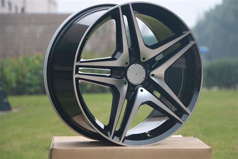Buy New 19 inch Wheels Rims Staggered Black Machined Face Compatible ...