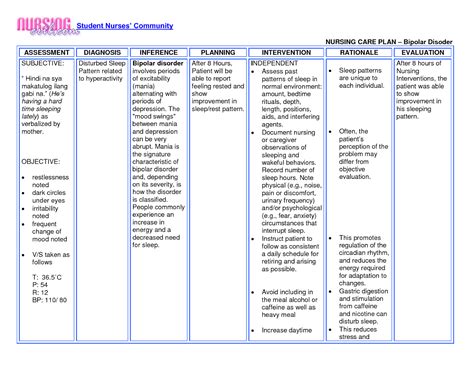 Nursing Care Plans Template