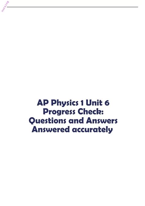 AP Physics 1 Unit 6 Progress Check: Questions and Answers Answered ...