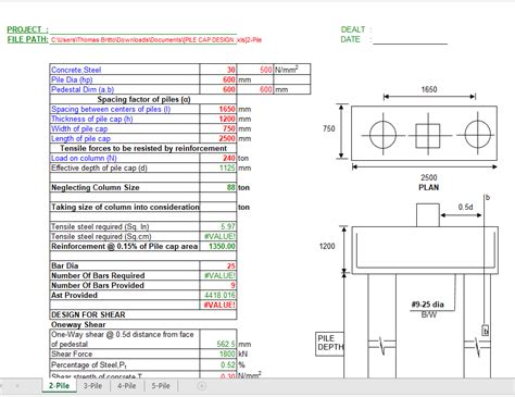 Image result for Pile Cap Design Calculation Example