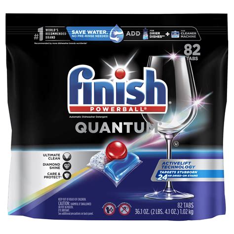 Finish Quantum 82ct, Deep Dishwashing Detergent Tabs, Advanced Clean ...