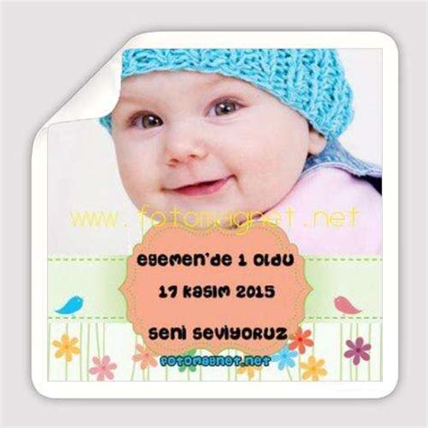 Çiçekli Kuşlu - Kare - Sticker - Etiket - www.fotomagnet.net