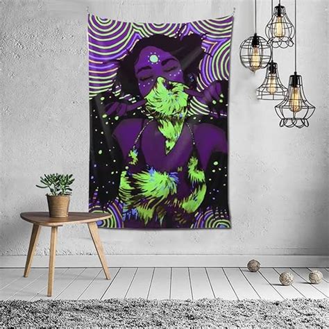 asdzx Psychedelic Art Hip Hop Rock Girl Tapestry For Bedroom Livingroom ...