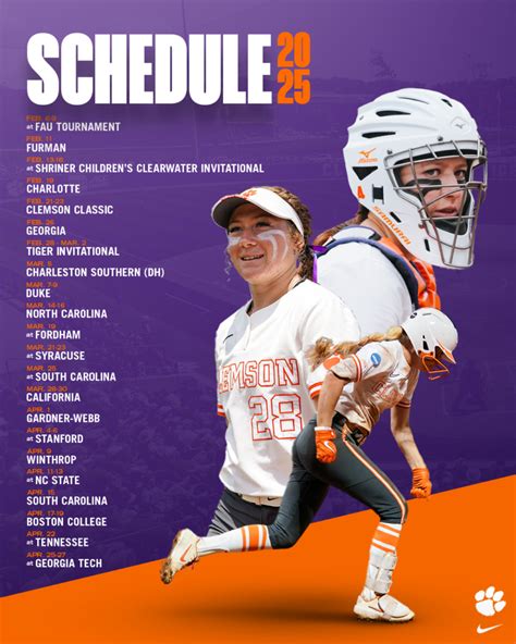 Clemson Softball Unveils 2025 Schedule - Clemson Tigers Official ...