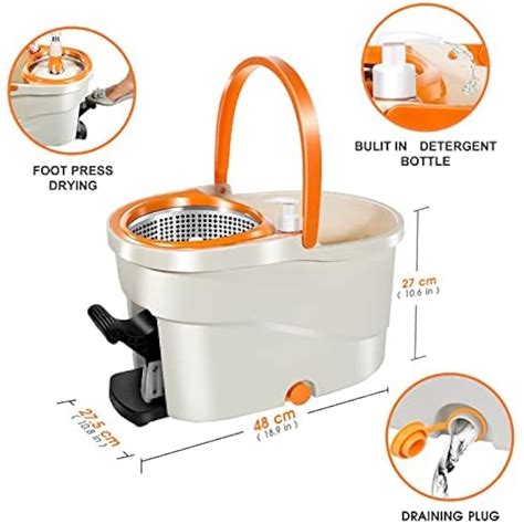 Masthome Mop and Bucket with Wringer Set, Spin Mops | Ubuy India