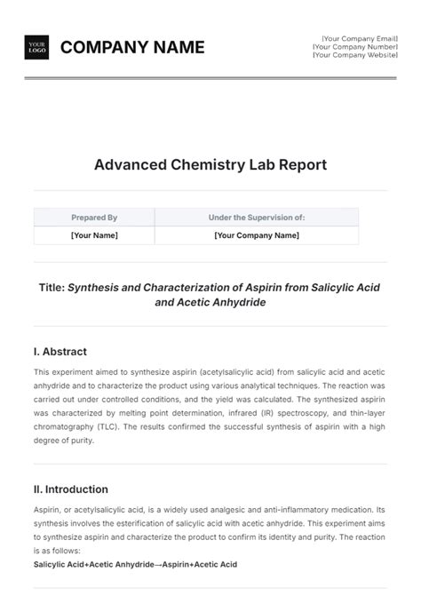 Image result for Chemistry Lab Report Example University