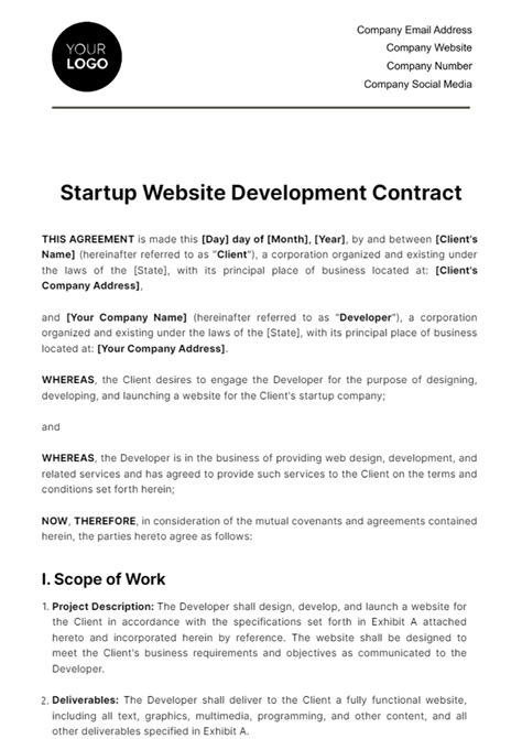 Image result for Sample Web Development Contract