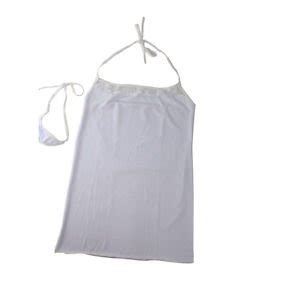 Buy Women's Sexy Halter White Babydoll Cami Sleep Dress Nightwear + G ...
