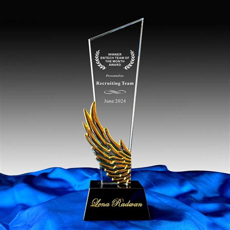 Personalized Crystal Award, Wing Trophy, Unique Gift for Manager ,staff ...