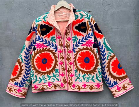 Buy Handmade Suzani Embroidery Jacket, Winter Wear Jacket Coat, Womens ...