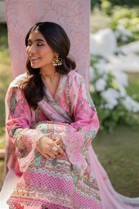 Qalamkar Luxe Silk Formals - Pink Pakistani Suit | UA-07 TESSA – YourLibaas