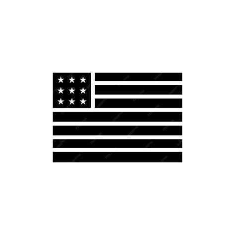 Premium Vector | USA flag icon set black and white us flag vector ...