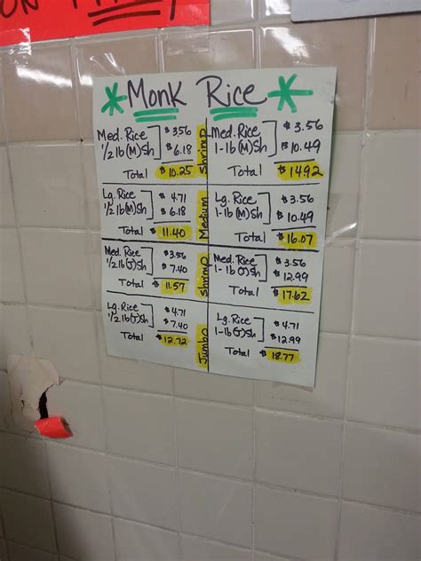 Menu at T.P. Seafood restaurant, Houston