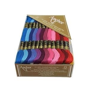 Anchor Stranded Cotton Assorted Skeins Stitch Kit, 8m (50 Skiens, 2 of ...