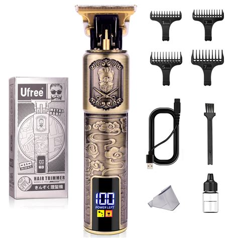 Ufree Professional Beard Trimmer for Men, Zero Gapped T-Blade Hair ...