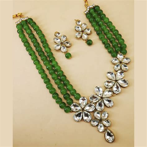 Padmawati Bangles Gold Plated Austrian Stone Choker Necklace Set ...