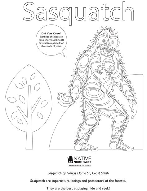 Sneaky Sasquatch Coloring Page Printable