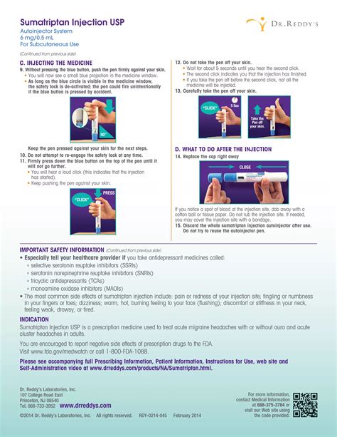 INSTRUCTIONS FOR USE OF DISPOSABLE SUMATRIPTAN AUTOINJECTOR SYSTEM | PDF