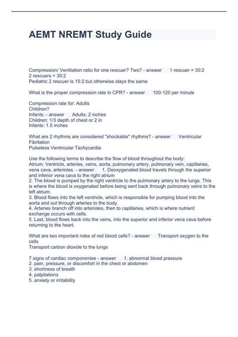 AEMT NREMT Study Guide Questions with solutions 2024 - AEMT - Stuvia US