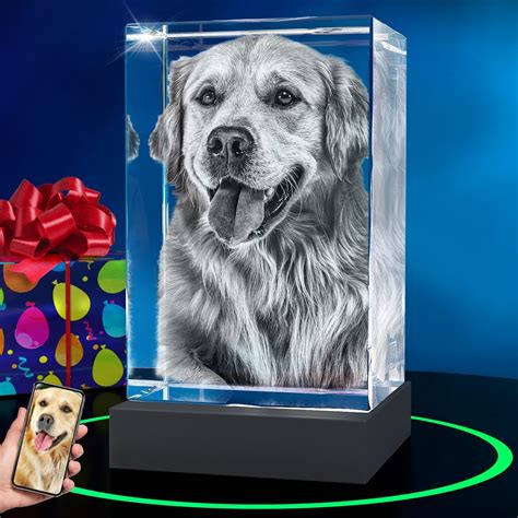 Amazon.com: ArtPix 3D Premium Crystal Photo, Personalized Dog Memorial ...