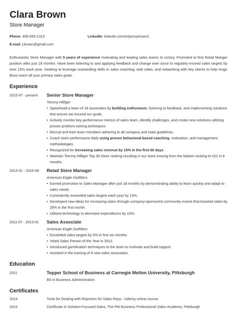 Store Manager Resume Examples [+Job Description & Skills]
