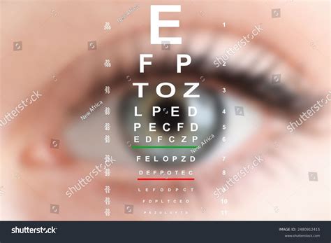 Snellen Chart Closeup Womans Eye Selective Stock Photo 2480912415 | Shutterstock