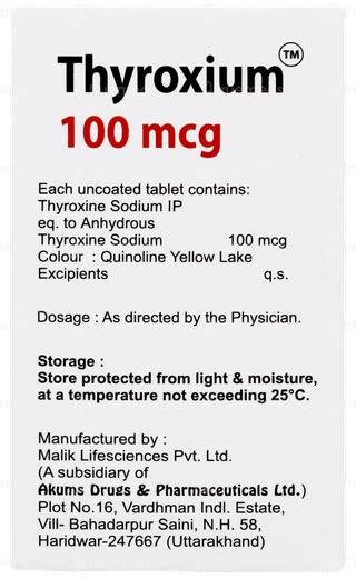 Thyroxium 100mcg Tablet 120: Uses, Side Effects, Price & Substitutes