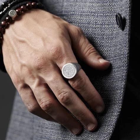 ECLIPTIX COMPASS RING - Pure Stainless Steel Men’s Steel-Plated Ring ...