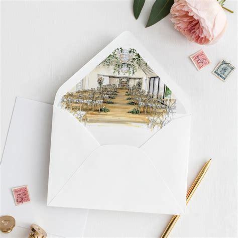 Custom Wedding Venue Envelope Liner. Romantic Invitation - Etsy