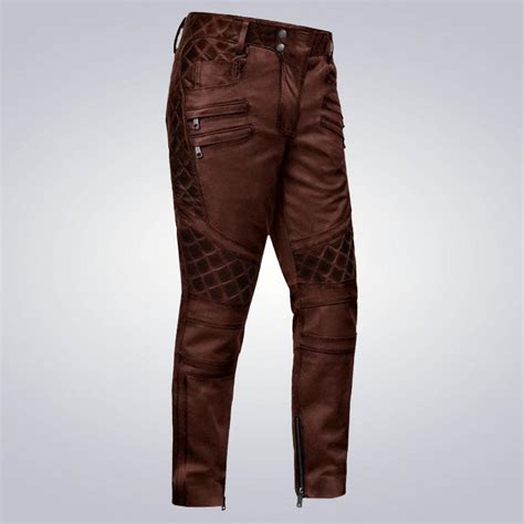 Buy Men's Leather Pants - Burgundy – Stylish and Durable