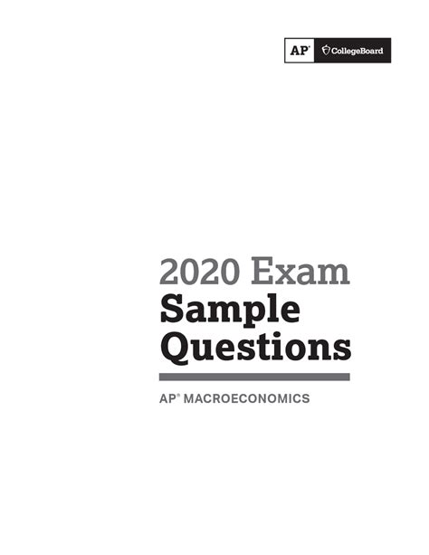 AP Macroeconomics | 2020 Exam Sample Questions | Study notes ...