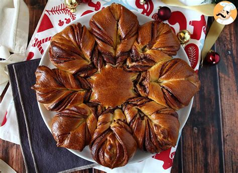 Snowflake brioche with nutella