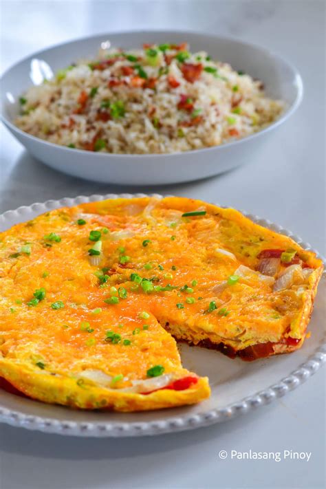 Pinoy Breakfast Omelet and Bacon Garlic Fried Rice - Karinokada