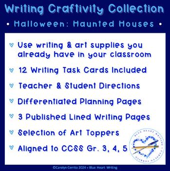 Haunted House Writing Activity by Blue Heart Writing | TPT