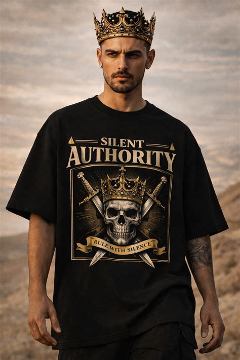 Men’s Black Oversized T-Shirt | Silent Authority Streetwear Drop Shoulder