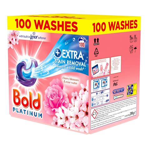 Bold Platinum Pods Laundry Detergent Washing Liquid Pods Capsules 100 ...