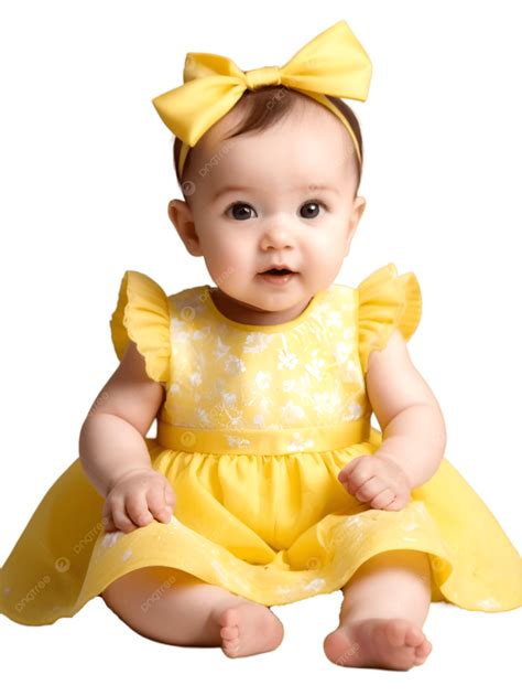 Cute Baby Girl With A Beautiful Smile In Yellow Dress, Baby Girl, Baby ...