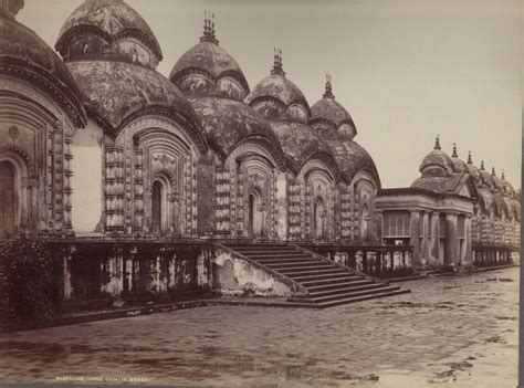 Shiv Temples at Dakshineswar Kali Temple - Albumen Photograph Calcutta ...