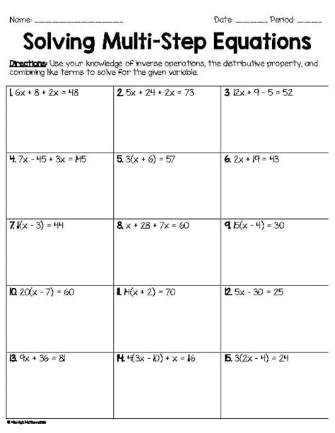 Image result for Multi-Step Equations with Like Terms