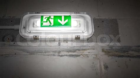 Green exit sign | Stock image | Colourbox