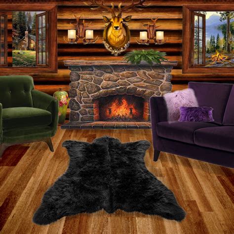 Bear Skin Rug By Fireplace at Robert Thaler blog