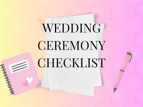 Image result for Wedding Ceremony Checklist