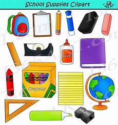 School Supply Clipart by School Supplies Clipart Back To School Commercial Graphics School Supply Clipart