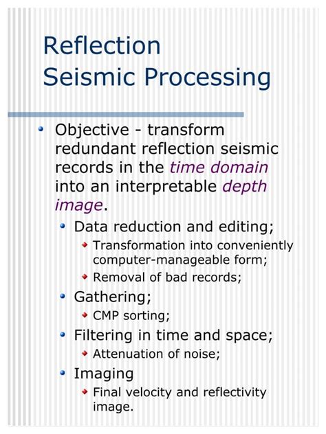 Image result for Basic Seismic Processing