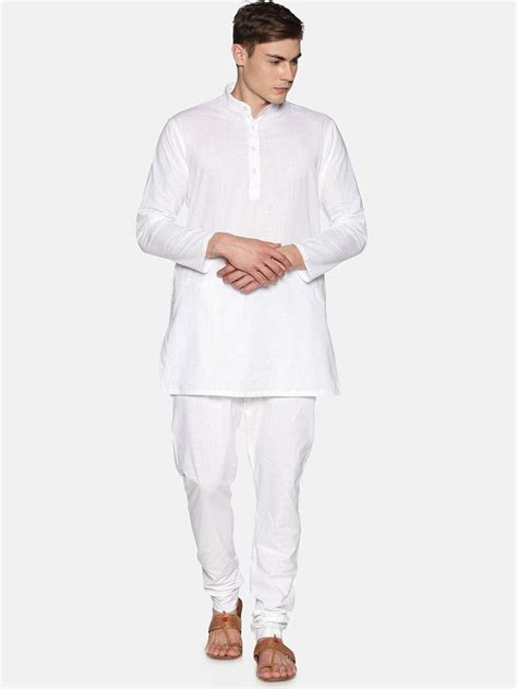 Men White Colour Cotton Kurta Pyjama Set – SETHUKRISHNA
