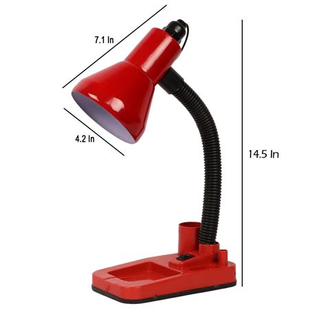 Buy MFD HOME FURNISHING Stylish 316 Red Table Lamp With Pen Stand ...