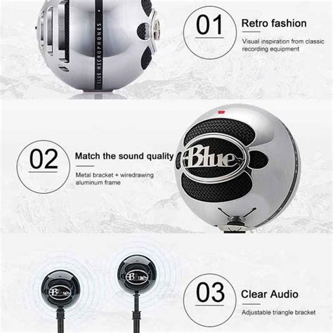Logitech Blue Snowball-ice USB Condenser Anchor Recording Microphone ...
