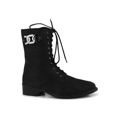 Buy SHUZ TOUCH Black Lace Up Suede Boots Online