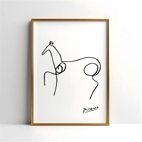 Pablo Picasso Line Art - Horse Poster Print | Modern Minimalist Drawing ...