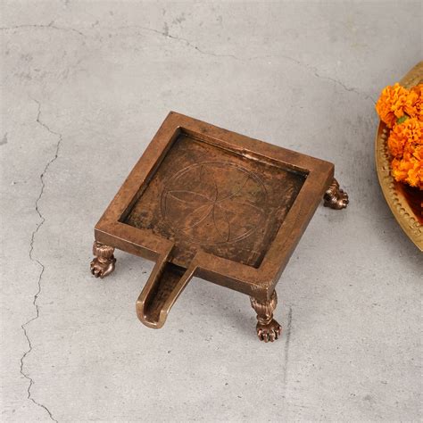 Buy Pure Copper Abhishekam Patra Chowki for Daily Pooja - Budhshiv.com